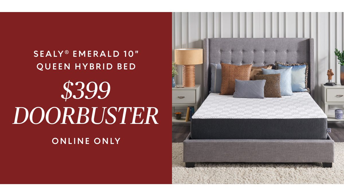 Sealy Emerald Queen Hybrid Bed $399 Doorbuster