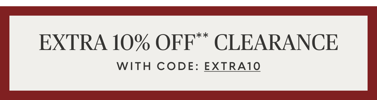 Extra 10% off clearance