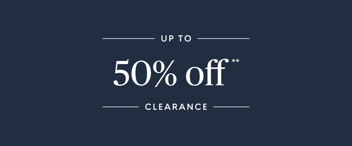 Up to 50% off clearance