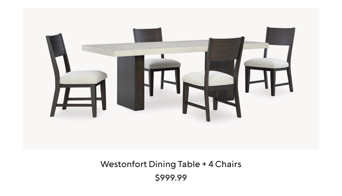 Westonfort Dining Table and 4 Chairs