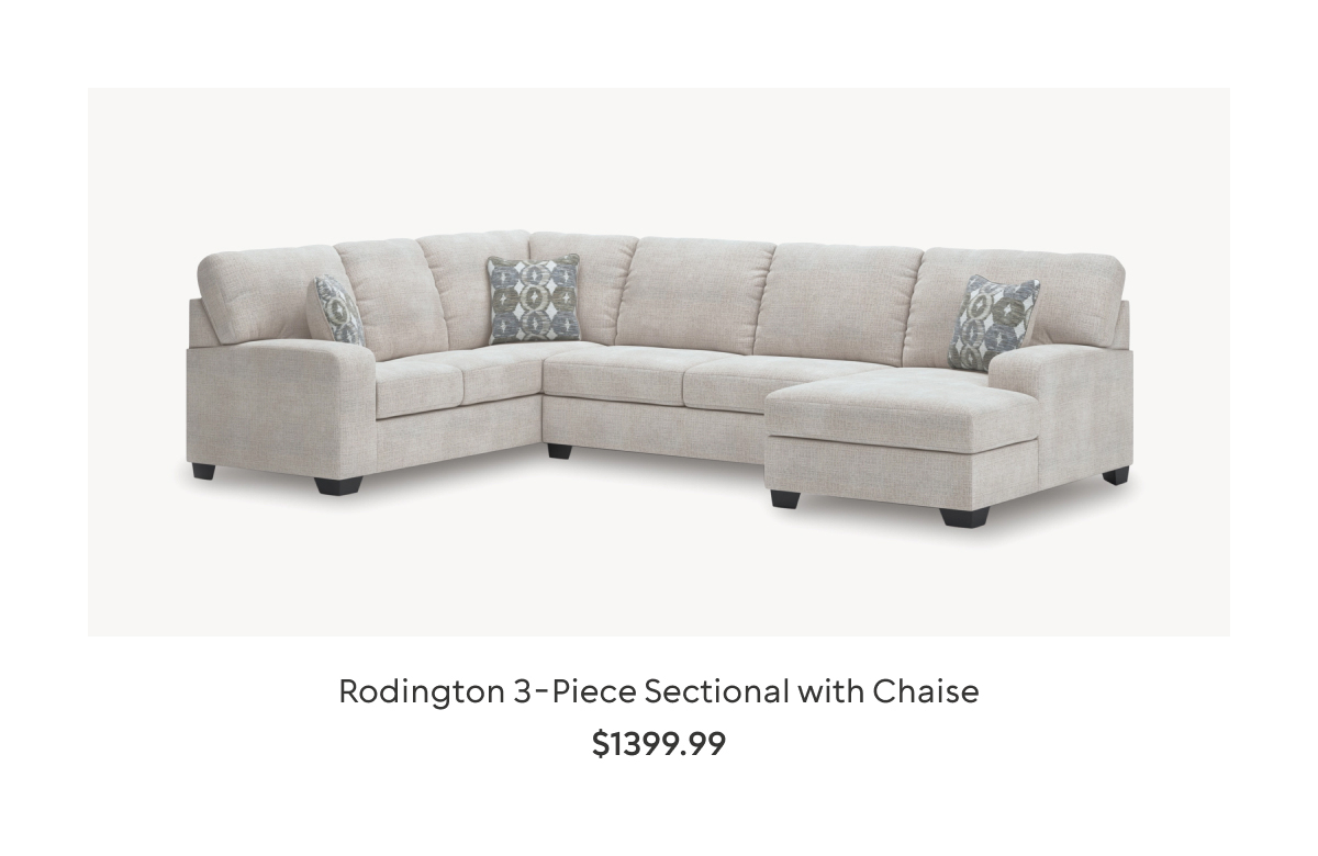Rodington 3-Piece Sectional with Chaise