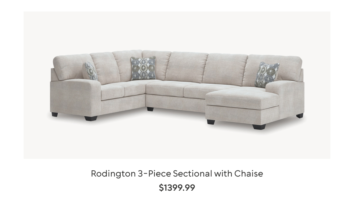 Rodington 3-Piece Sectional with Chaise