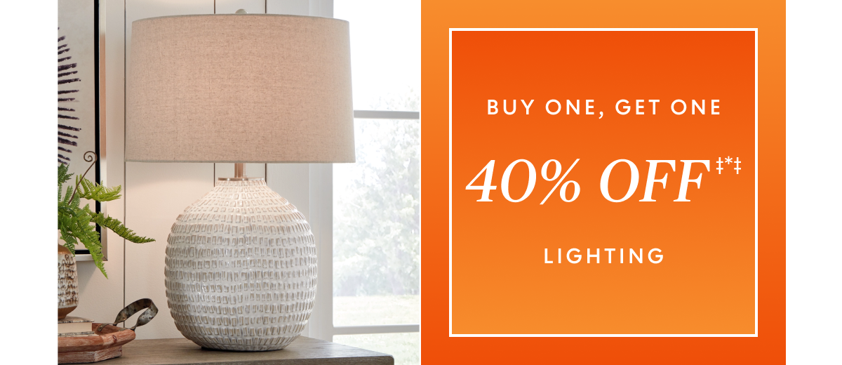 Buy one, get one 40% off lighting