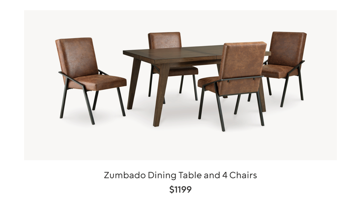 Zumbado Dining Table and 4 Chairs