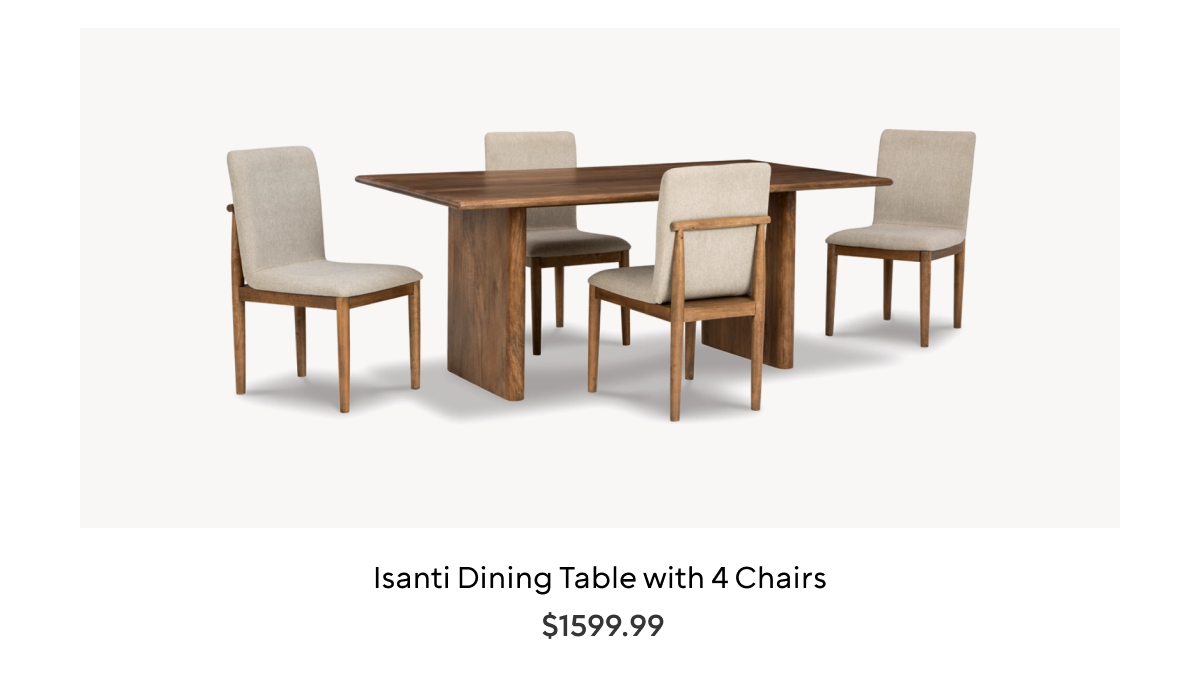 Isanti Dining Table and 4 Chairs