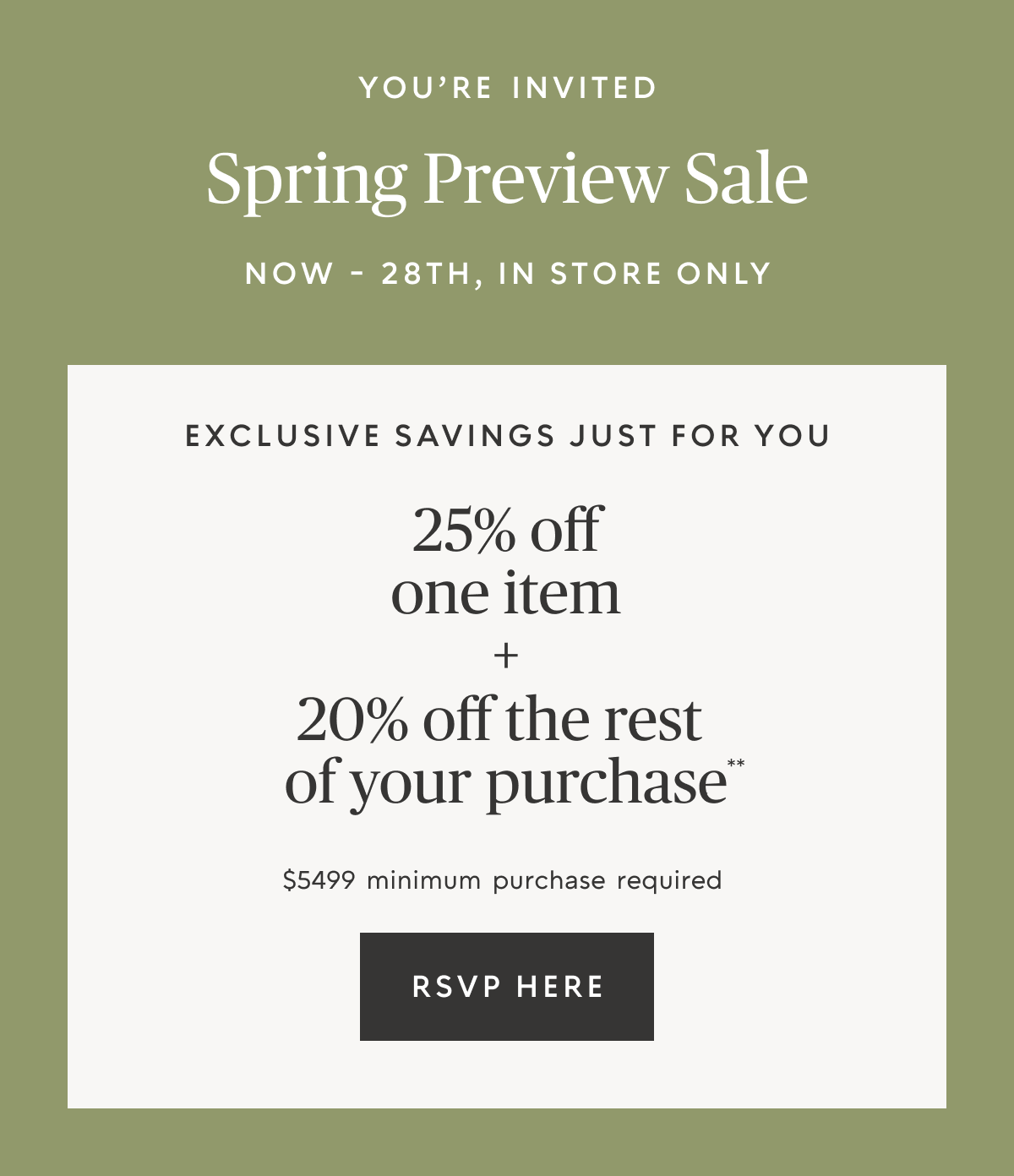 Spring Preview Sale