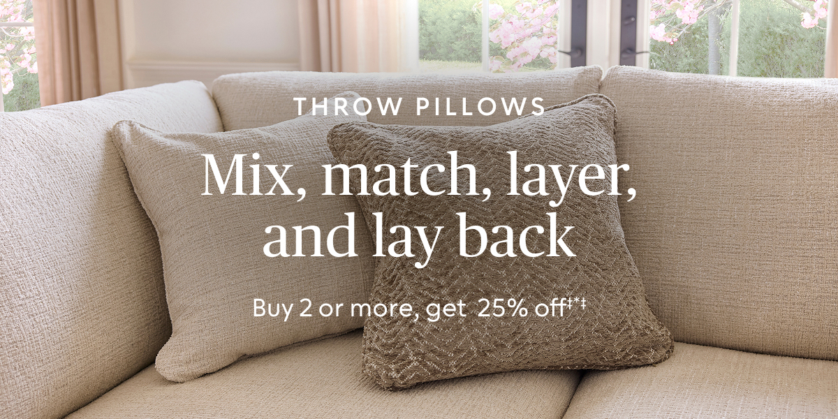 Buy 2 or more throw pillows, save 25% off