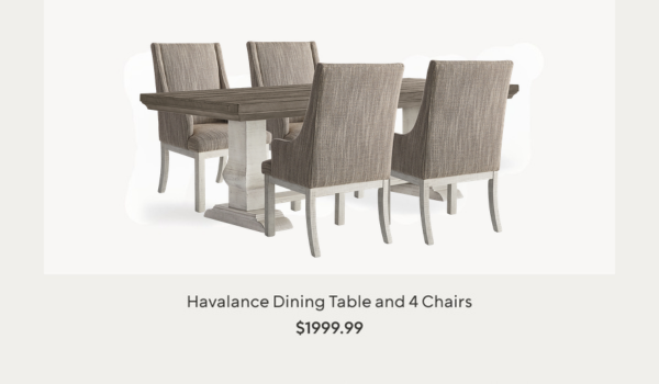 Havalance Dining Table and 4 Chairs