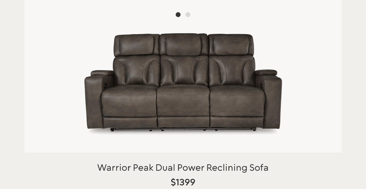 Warrior Peak Dual Power Reclining Sofa