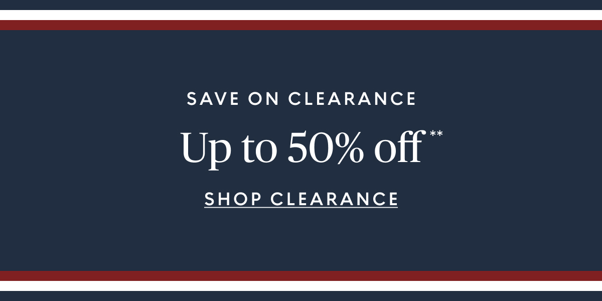 Clearance up to 50% off