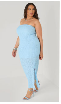 Strapless Textured Maxi Dress