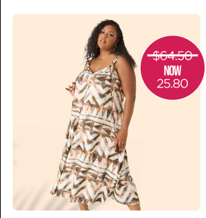 Abstract Print Midaxi Dress