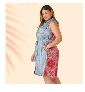 Stonewash Denim Cargo Dress