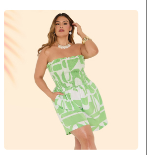 Strapless Abstract Print Romper