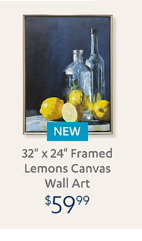 32" x 24" Framed Lemons Canvas Wall Art