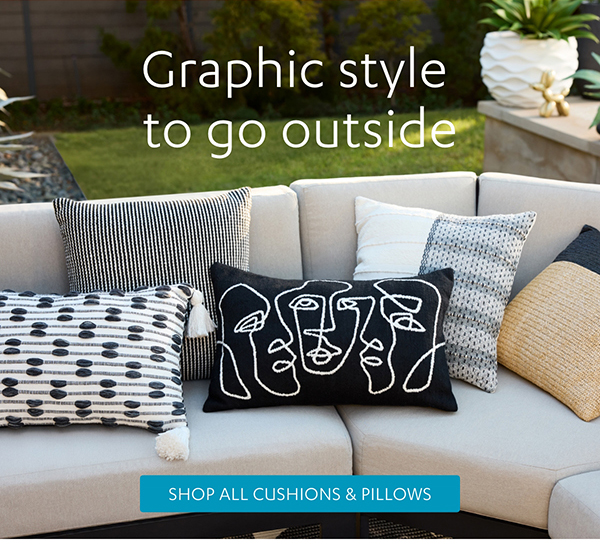 Graphic style to go outside | Shop All Cushions & Pillows >