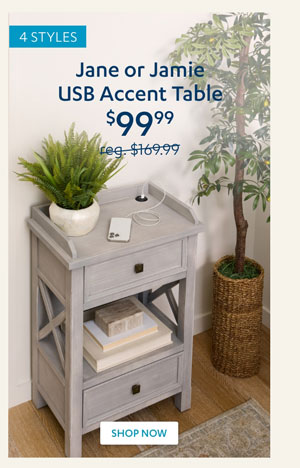 Jane or Jamie USB Accent Table- Insider Perks Price - Shop Now 