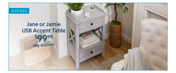 Jane or Jamie USB Accent Table - Insider Perks Price - Shop Now