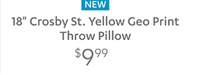 18" Crosby St. Yellow Geo Print Throw Pillow