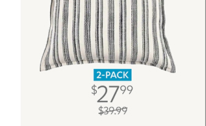 Woven Stripe With Flange 2-Pack Pillow