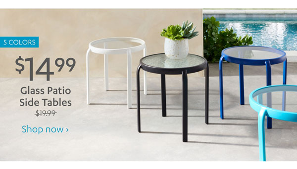 $14.99 Glass Patio Side Tables - Shop Now