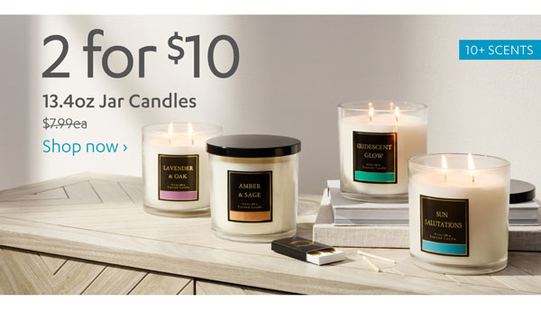 2 for $10 - 13.4oz Jat Candles - Shop Now
