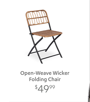 Open-Weave Wicker Folding Chair