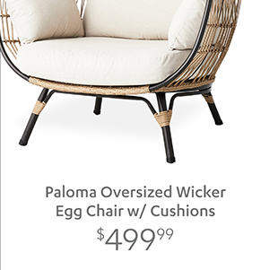Paloma Oversized Wicker Egg Chair w/ Cushions