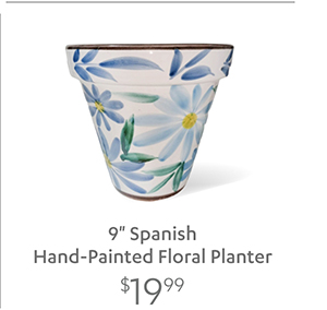 9" Spanish Hand-Painted Floral Planter