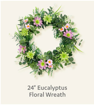 24" Eucalyptus Floral Wreath - Shop Now