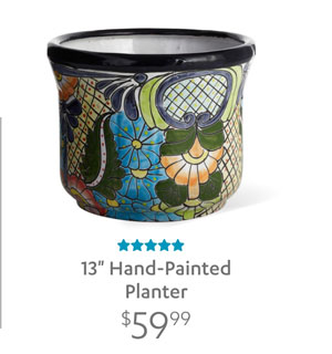 13" Hand-Painted Planter