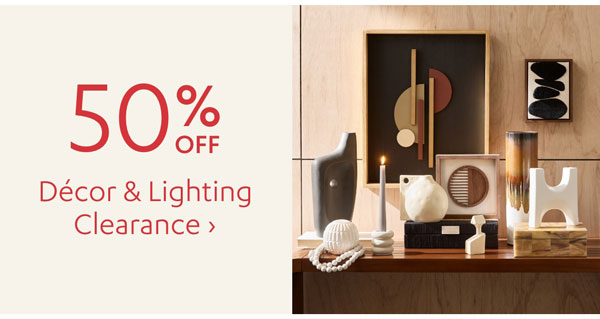 50% Off Decor & Lighting Clearance - Shop Now >
