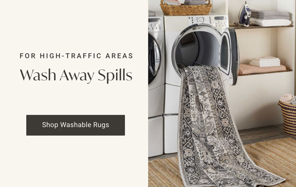 For High-Traffic Areas Wash Away Spills - Shop Washable Rugs