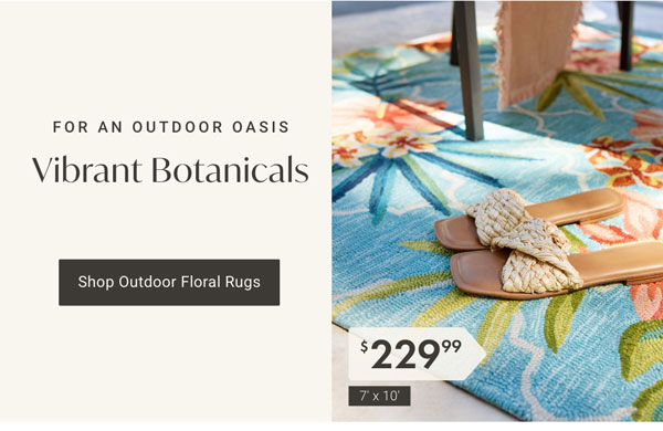 For An Outdoor Oasis Vibrant Botanicals - Shop Outdoor Floral Rugs