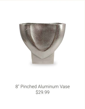 8" Pinched Aluminum Vase