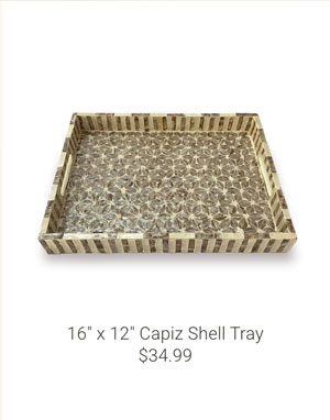 16" x 12" Capiz Shell Tray
