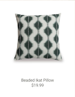 Beaded Ikat Pillow