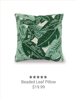 Beaded Leaf Pillow