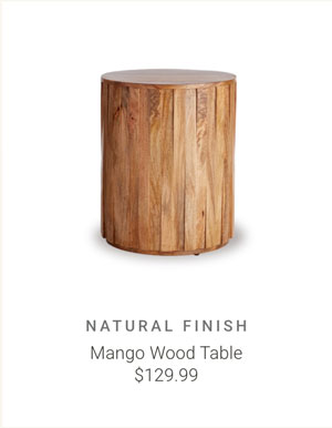 Natural Finish Mango Wood Accent Table
