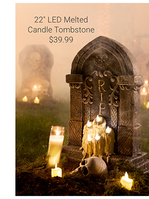 22" LED Melted Candle Tombstone