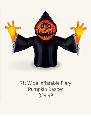 7ft Wide Inflatable Fiery Pumpkin Reaper