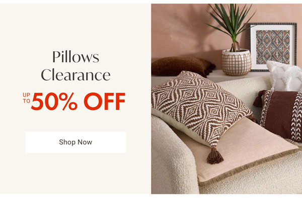 Pillows Clearance Category Up to 50% OFF - Shop Now