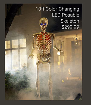 10 ft Color-Changing LED Posable Skelton