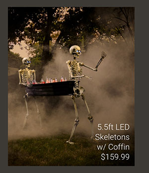5.5ft LED Skeltons w/ Coffin