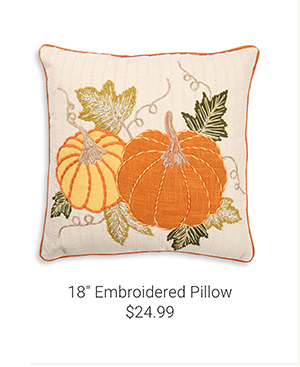 18" Embroidered Pillow