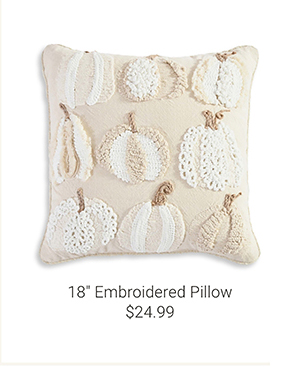18" Embroidered Pillow