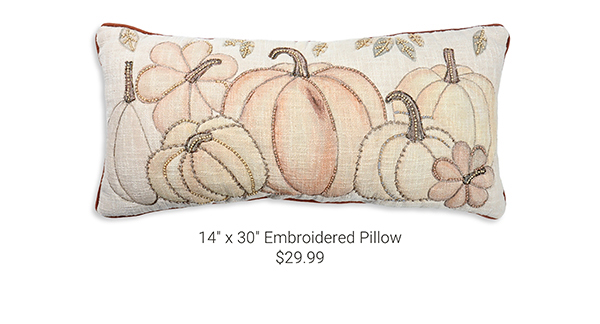 14" x 30" Embroidered Pillow