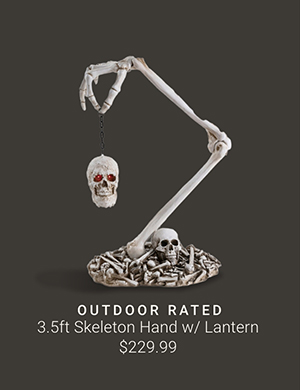 3.5ft Skeleton Hand w/ Lantern