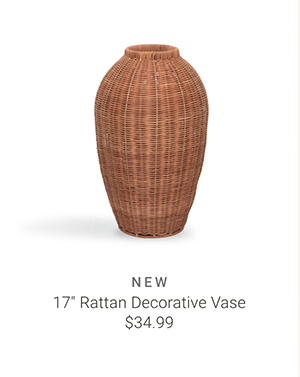 17" Rattan Decorative Vase