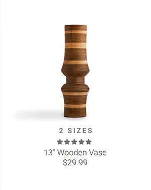 13" Wooden Vase